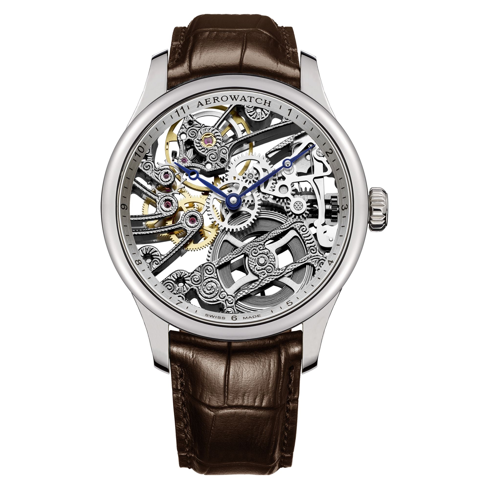 Aerowatch Renaissance Classic Skeleton Silbrig Herrenuhr A 50981 AA01