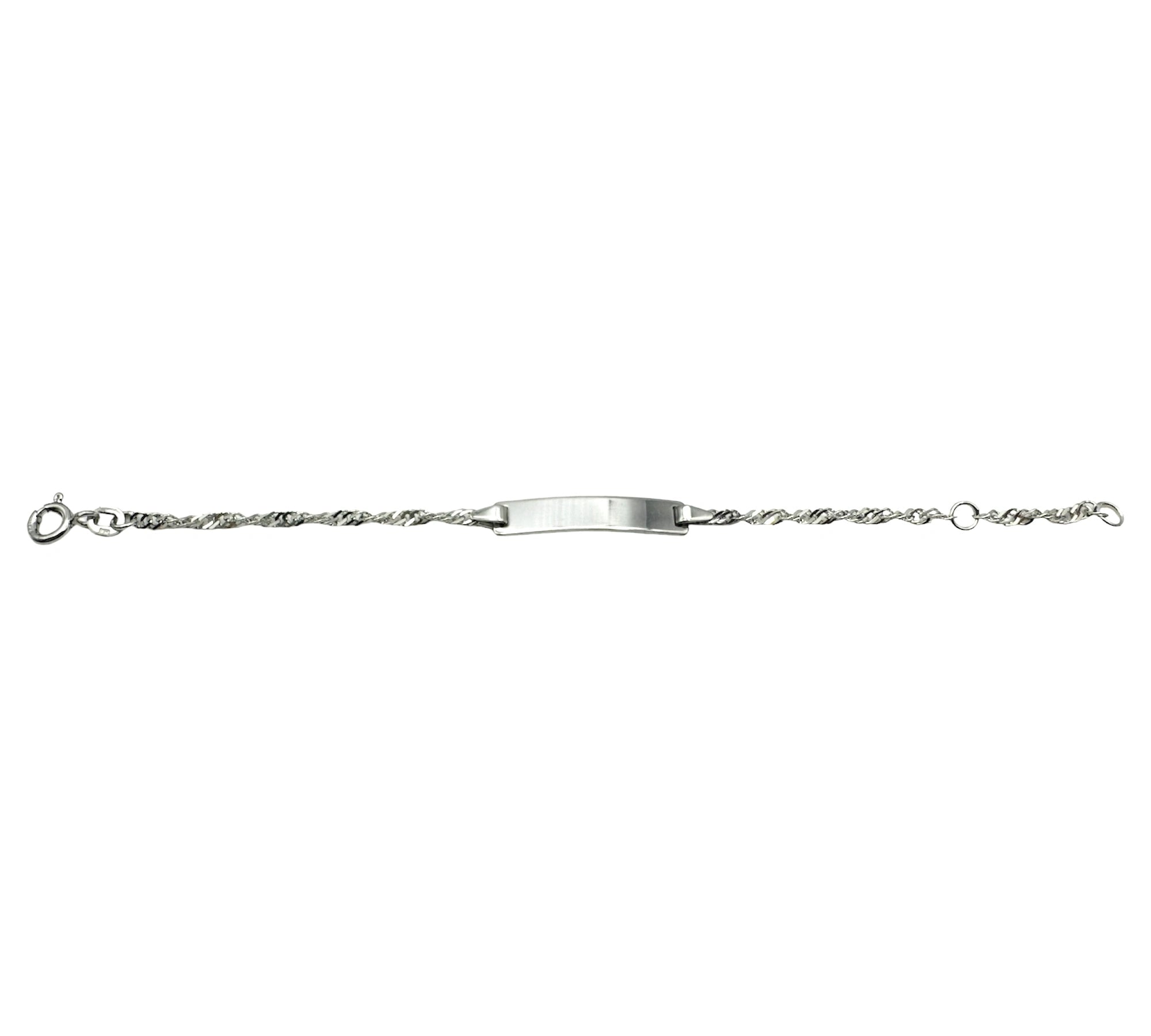 Bébé Gravurarmband | Bracelet Silber 950 mit Gravurplatte Spiralkette
