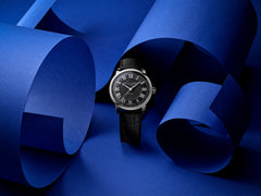 Frederique Constant Automatik Uhren Silber Gehäuse Schwarz Armband Grau Zifferblatt Limited Edition Oberturm Uhren in Aarau