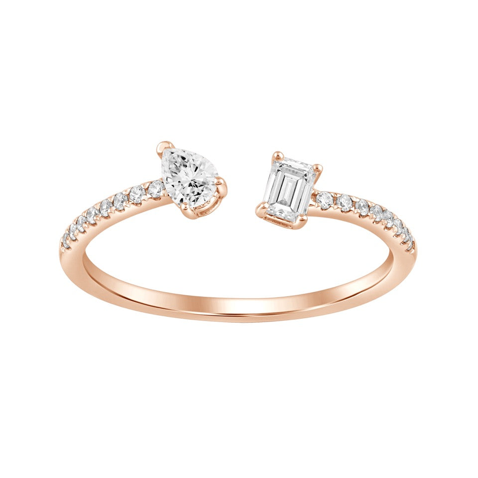 SFC03 Solitär / Verlobungsring Fancy Diamant 0,40 Karat GSI Roségold