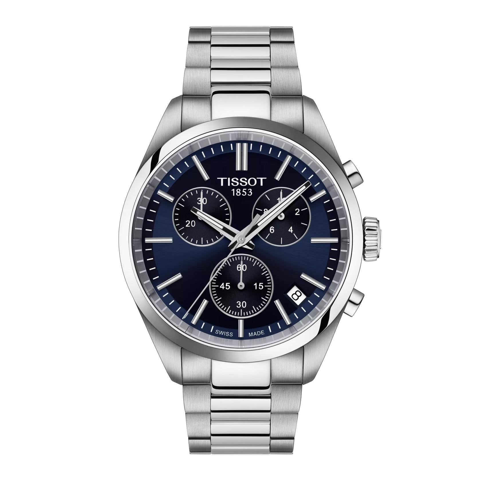 Tissot PR 100 Quartz Chronograph Herrenuhr 40mm Blau
