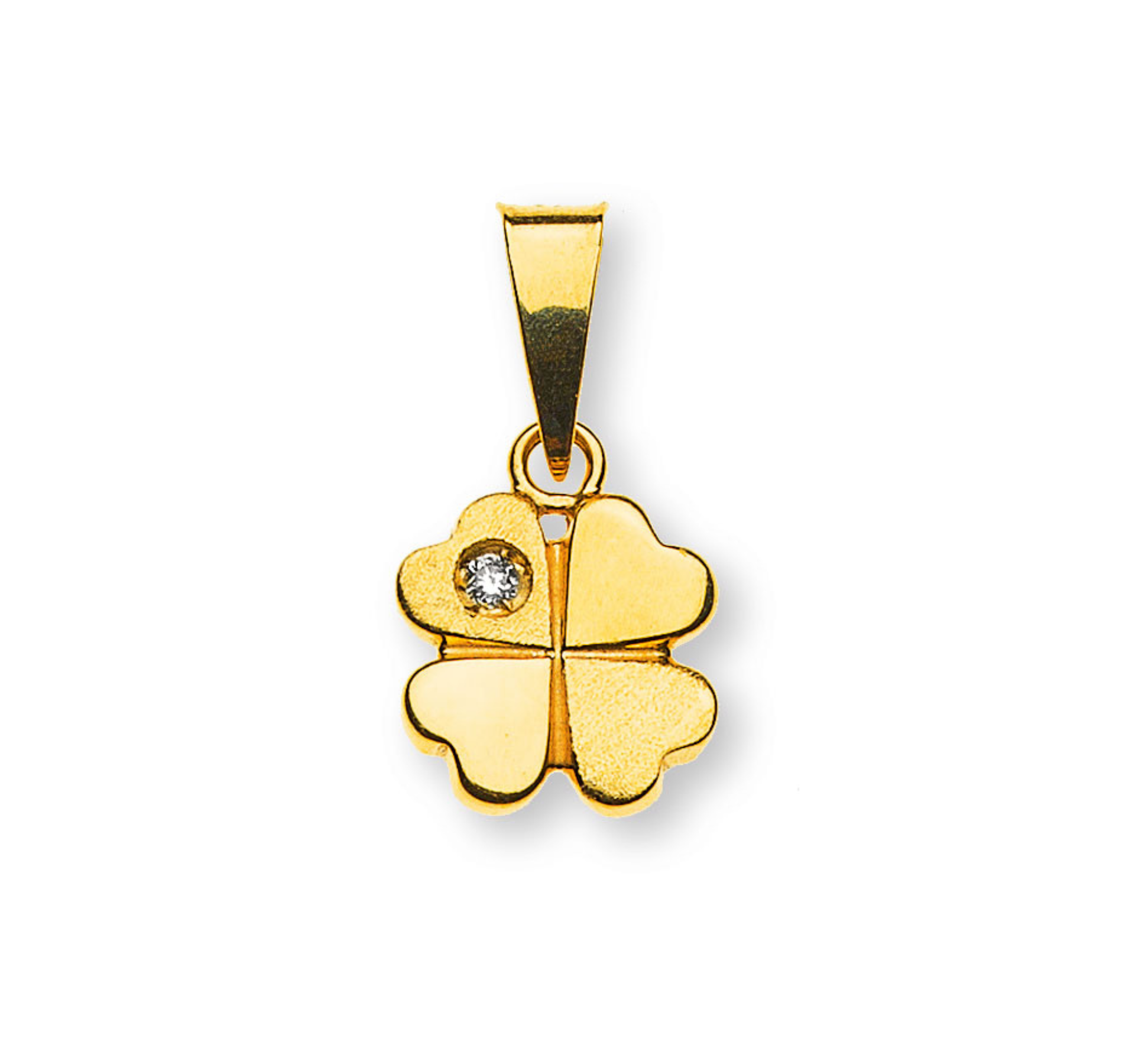Diamantanhänger Kleeblatt Gelbgold 585