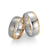 Fischer Trauringe Flora Blütenzauber Apricotgold Platin