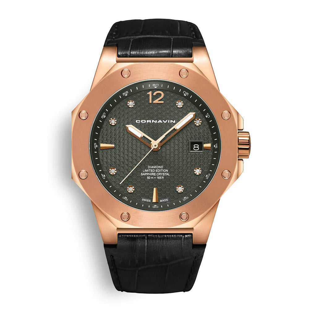 Cornavin Unisexuhr Downtown 3-H Diamond Limited Edition CO-2021-2017D