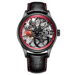 Aerowatch Renaissance Spider Skeleton Schwarz / Rot Herrenuhr