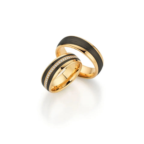 Fischer Trauringe Gold Carbon® Pure Glamour - Ringbreite: 7 mm