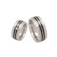 Hardwear Trauringe 50177 - 50178 mit Zirkonia