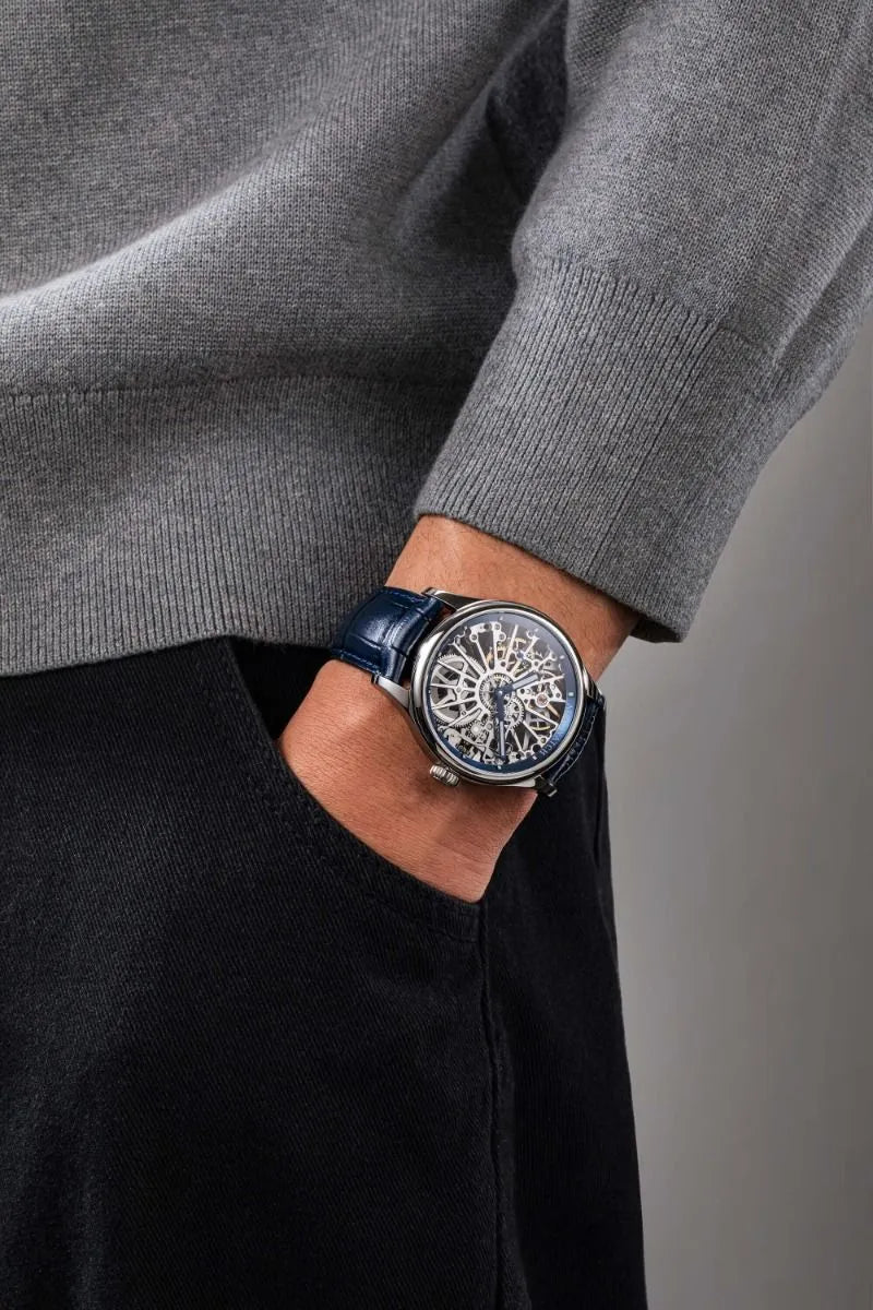 Aerowatch Renaissance Skelett Wheel Blau Herrenuhr