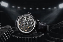 Aerowatch Renaissance Skelett Wheel Schwarz Herrenuhr