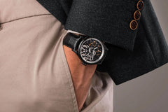 Aerowatch Renaissance Skelett Wheel Schwarz Herrenuhr