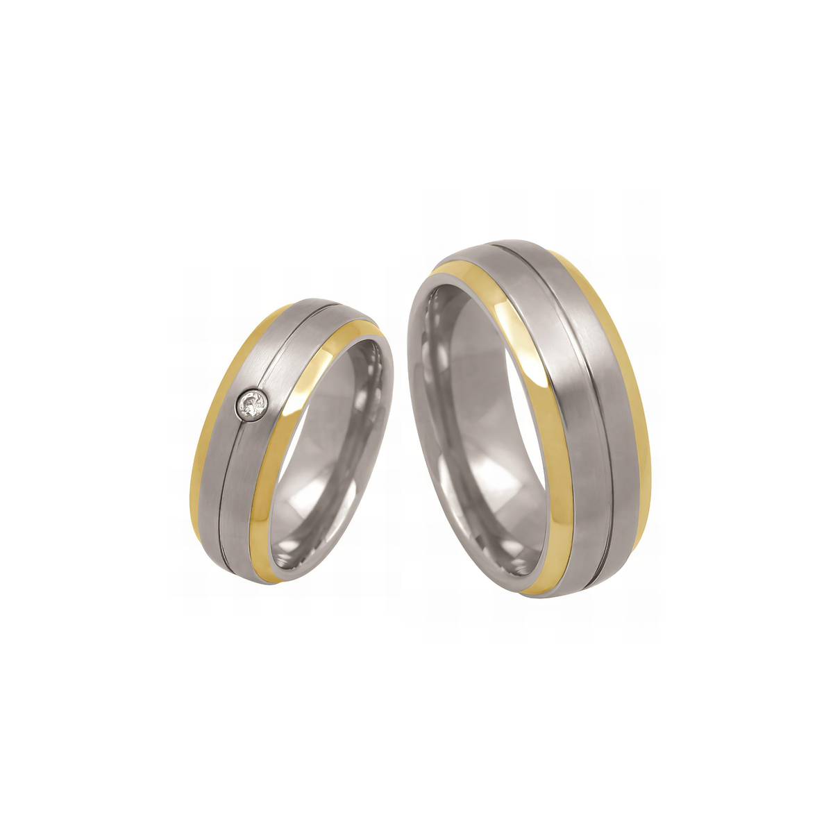 Hardwear Trauringe 60151 - 60152 mit Zirkonia