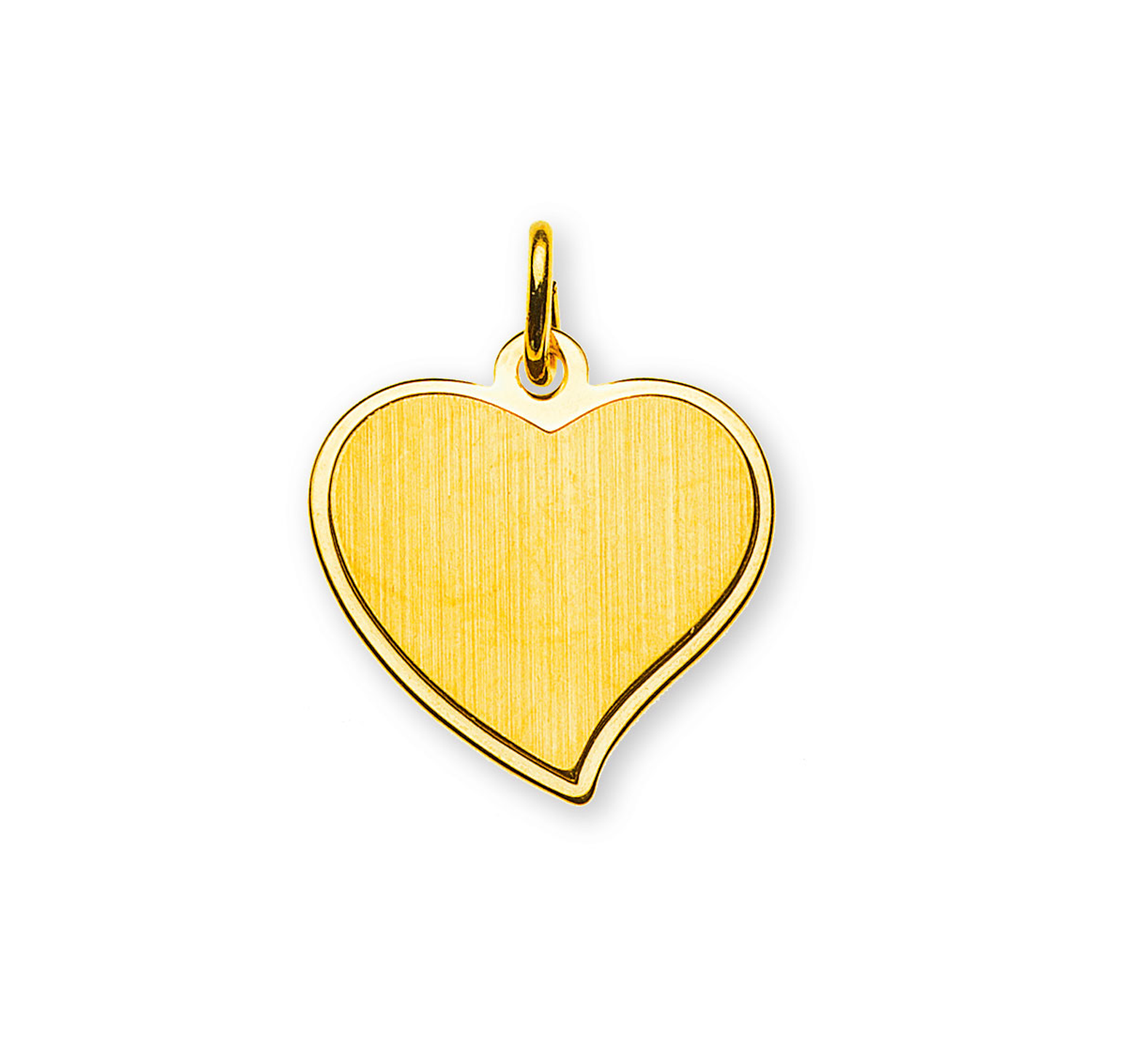 Anhänger Gelbgold 750 Gravurplatte Herzförmig Satiniert