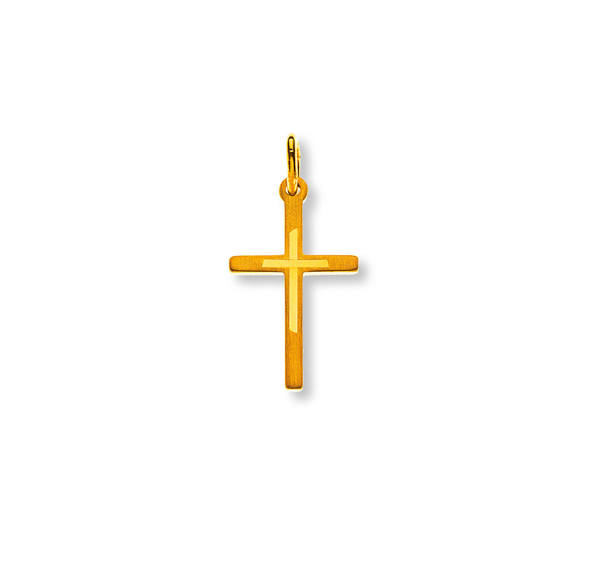 Kreuz Gelbgold 750 mit Muster Anhänger
