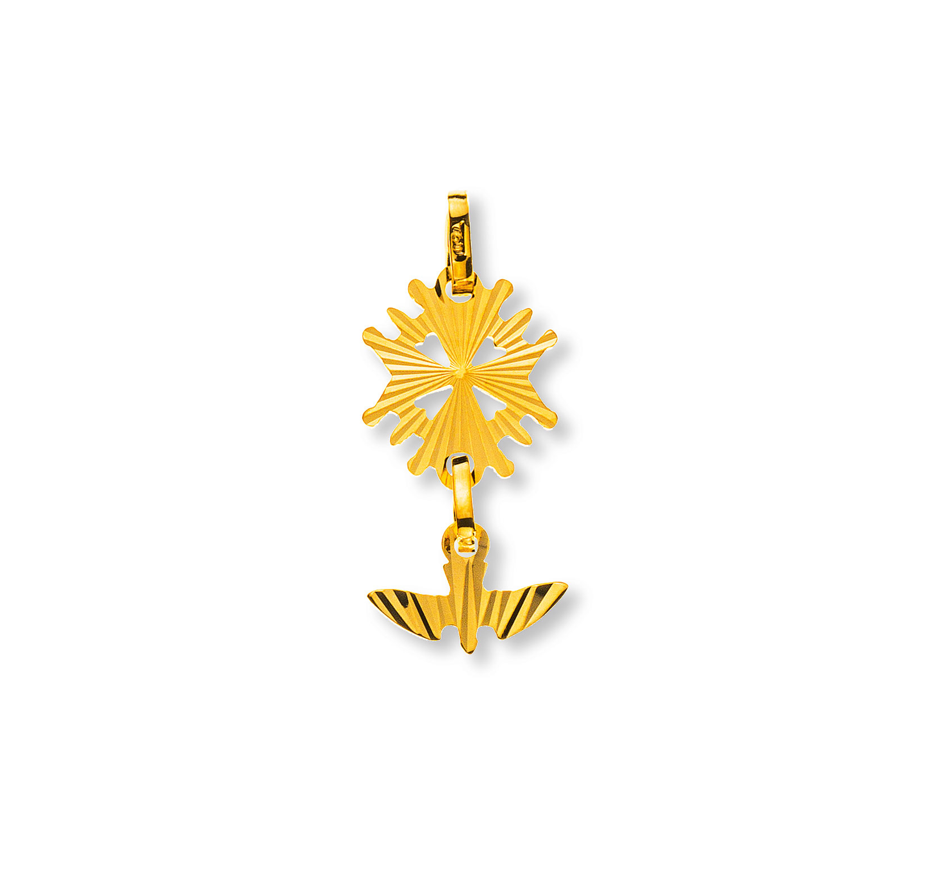 Hugenotten-Kreuz Gelbgold 750 Diamantiert Anhänger