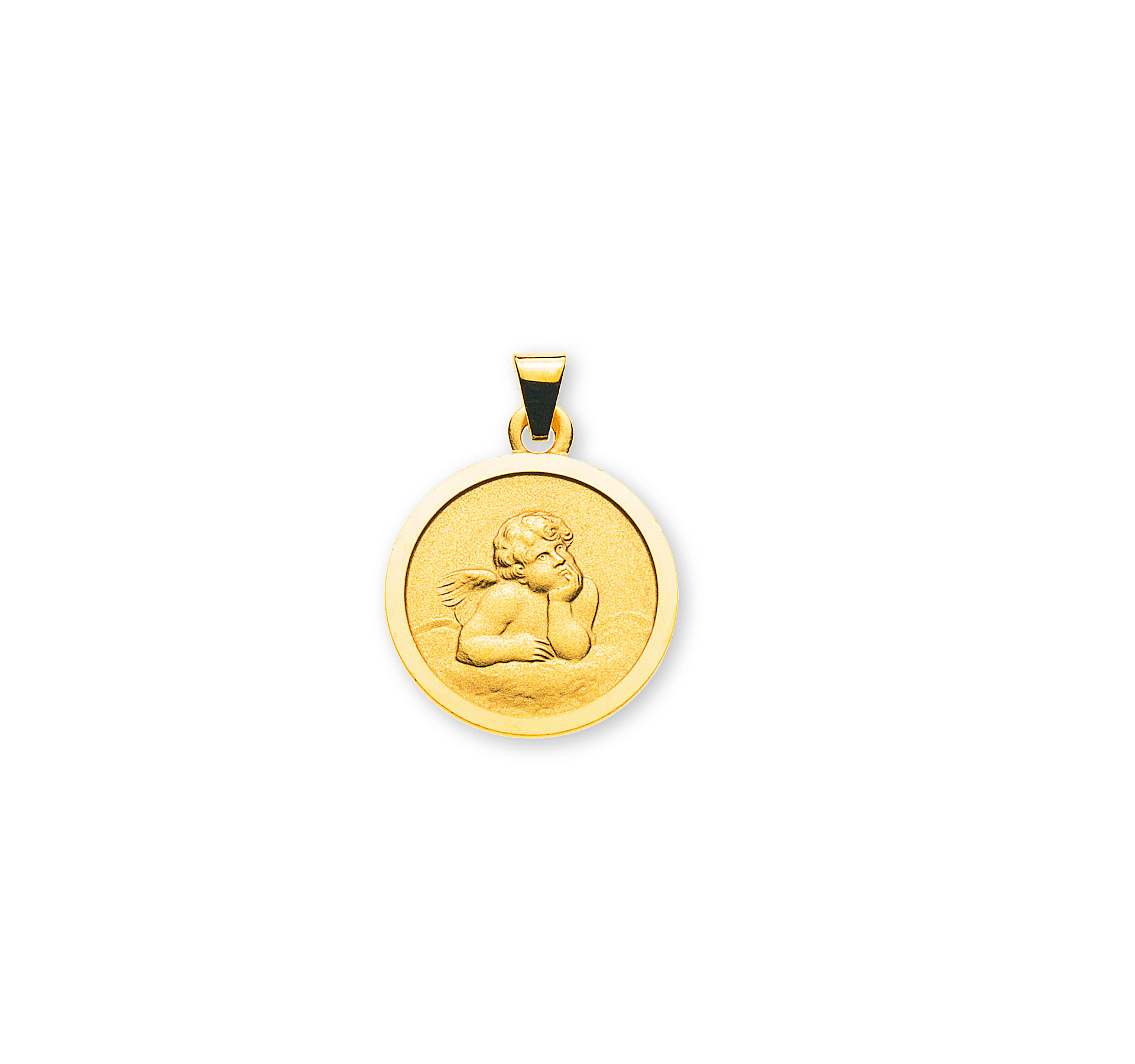 Anhänger Gelbgold 750 Medaille Engel