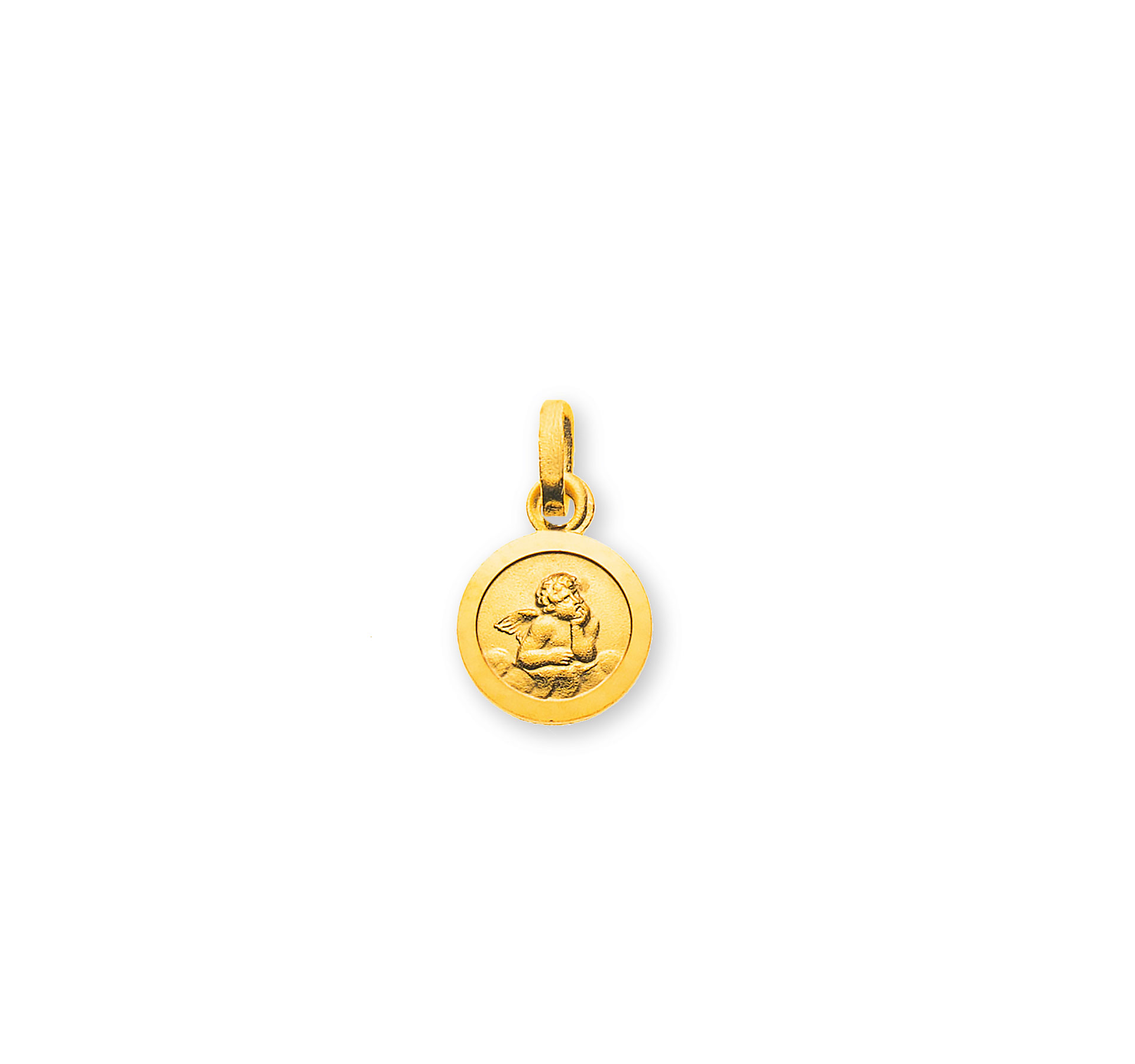 Medaille Engel Anhänger Gelbgold 375, 10 mm