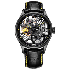 Aerowatch Renaissance Spider Skeleton Schwarz / Gelb Herrenuhr