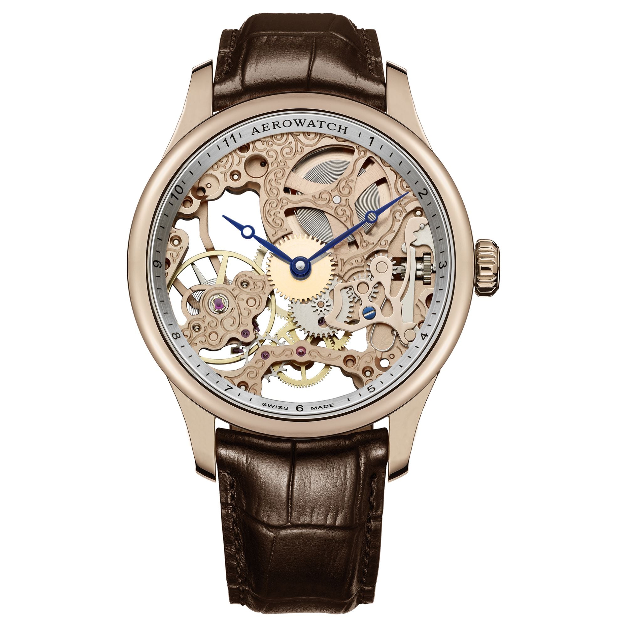 Aerowatch Renaissance Classic Skeleton Rosé Herrenuhr A 57981 R101