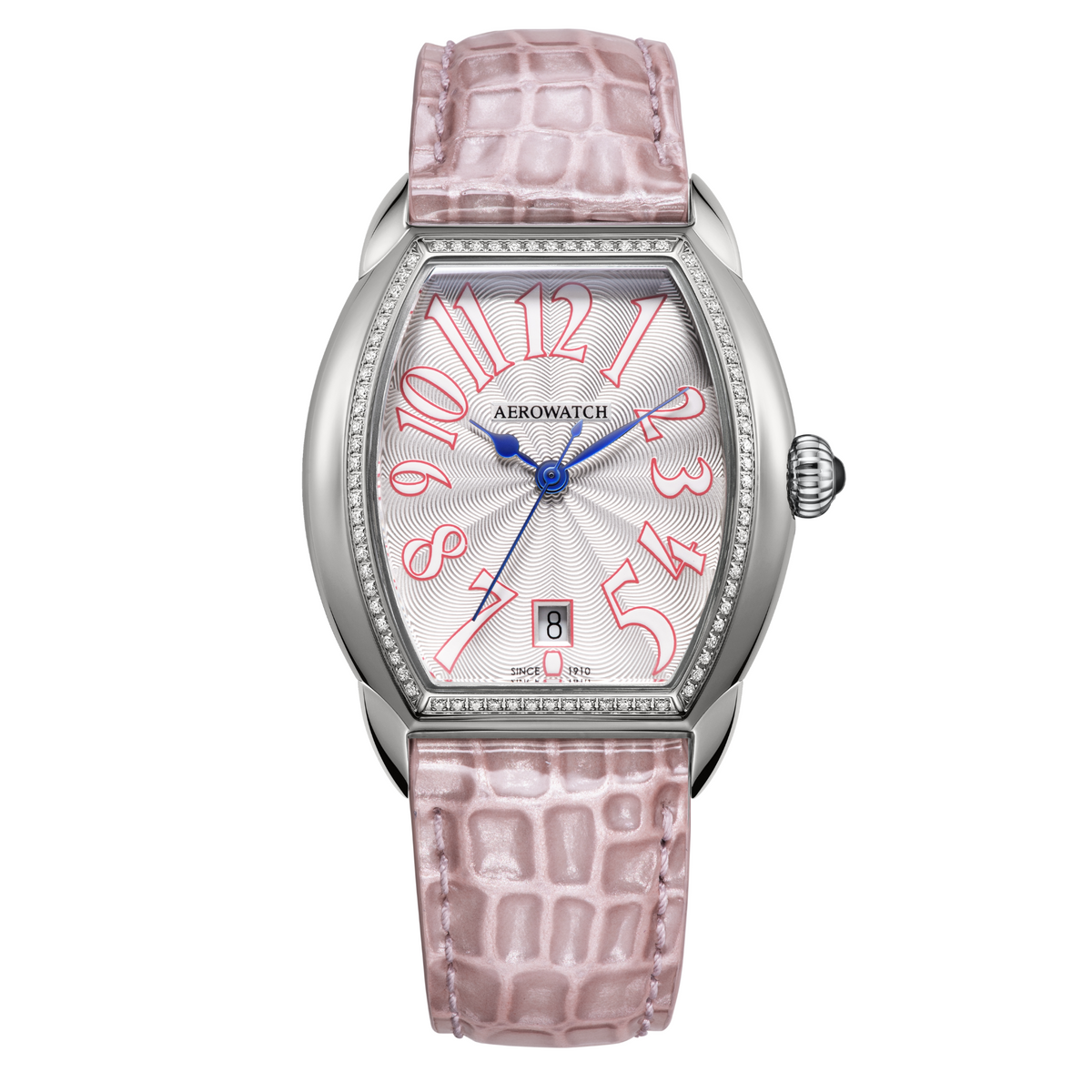 Aerowatch Streamline Lady Diamonds Quarz Leder Rosa Damenuhr