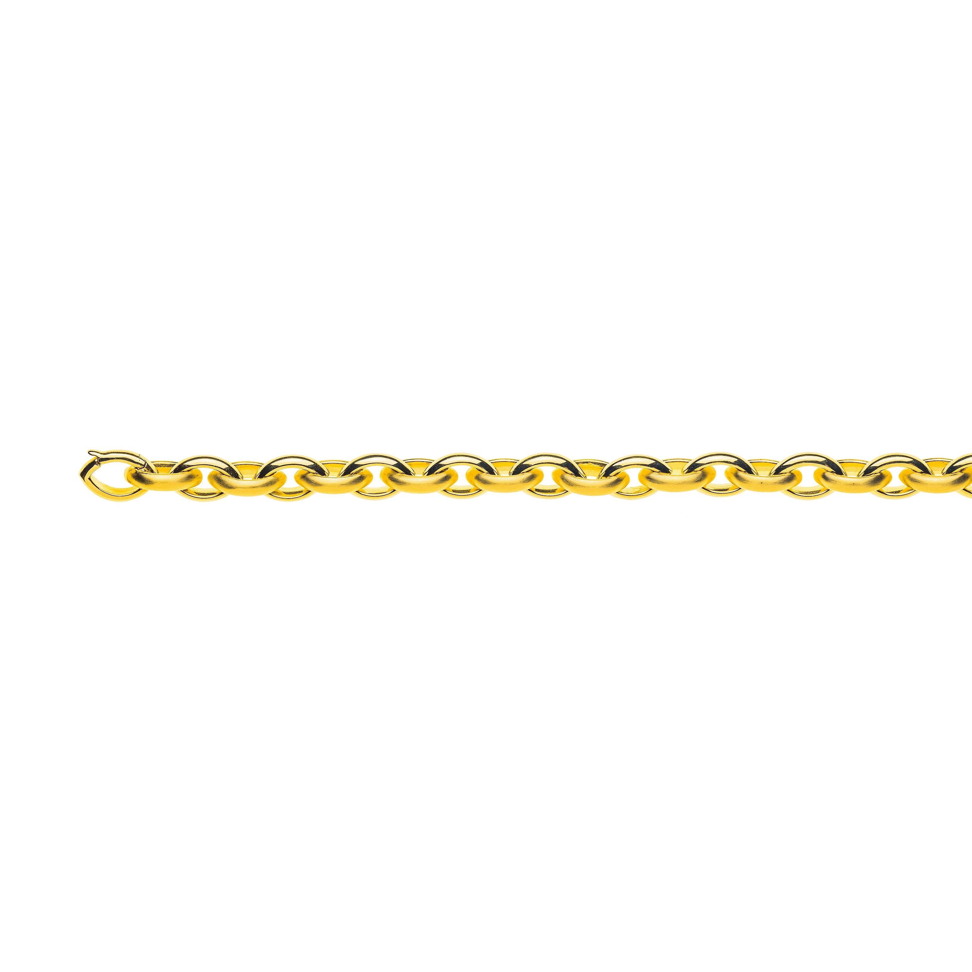 Handgefertigtes Collier Navette aus 750er Gelbgold: 45cm, 9.5mm Breite
