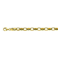 Armbänd Rundanker Gelbgold 750  Anker Oval Halbmassiv, ca. 6.0 x 8.5 mm, 19 cm