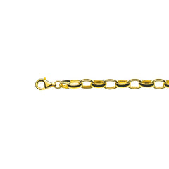 Armbänd Rundanker Gelbgold 750  Anker Oval Halbmassiv, ca. 6.0 x 8.5 mm, 19 cm