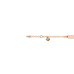 Bébé Bracelet Fantasie mit Herzli Rotgold 750 mit Gravurplatte Rechteckig Lang