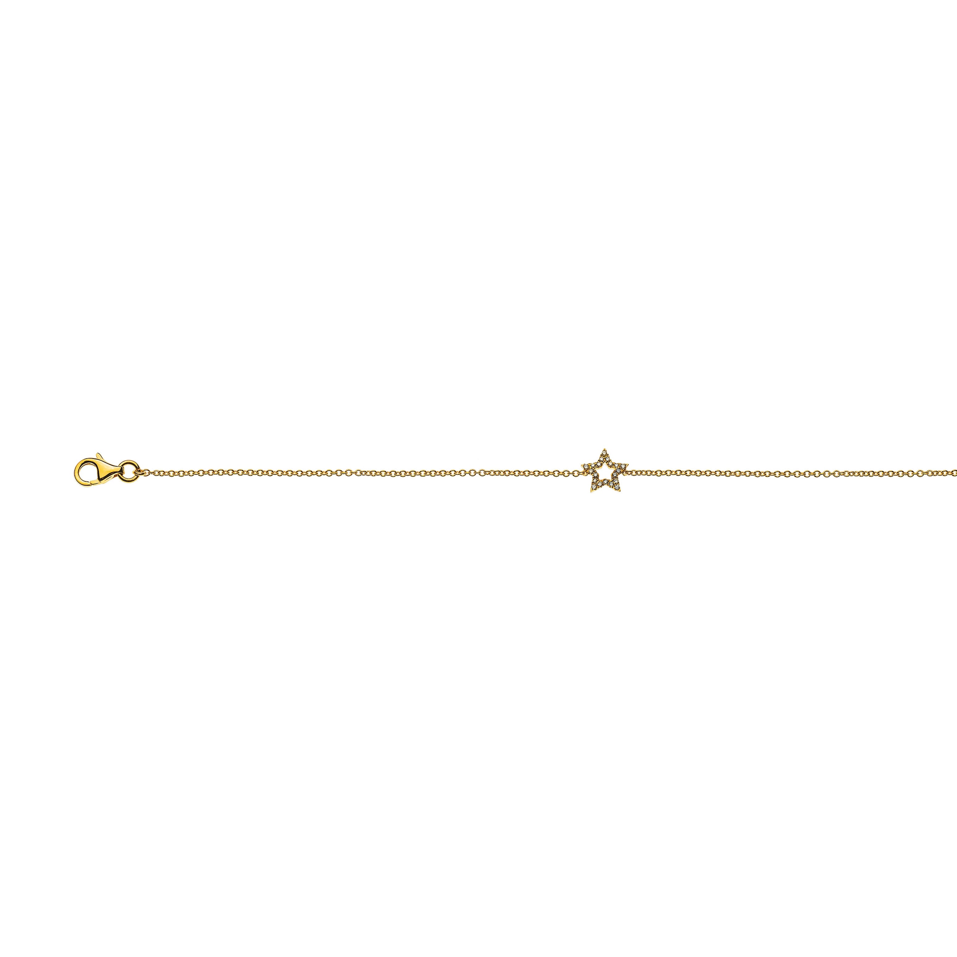 Diamantanhänger Bracelet 'Stern' Gelbgold 750 mit 20 Brillanten H SI 0.07ct. 19cm