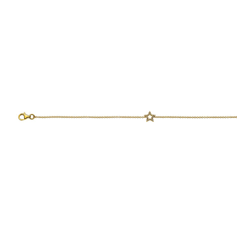 Diamantanhänger Bracelet 'Stern' Gelbgold 750 mit 20 Brillanten H SI 0.07ct. 19cm