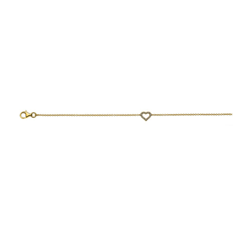 Diamantanhänger Bracelet 'Herz' Gelbgold 750 mit 18 Brillanten H SI 0.06ct. 19cm