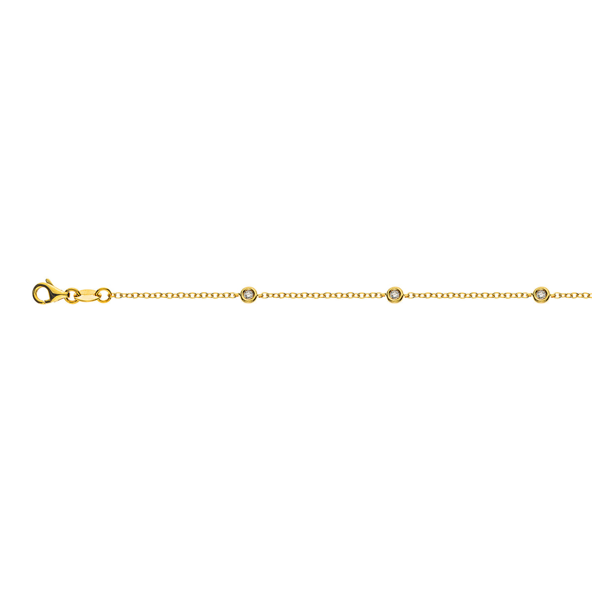 Diamantanhänger Bracelet Gelbgold 750 mit 5 Brillanten H SI 0.14 ct. 19 cm 