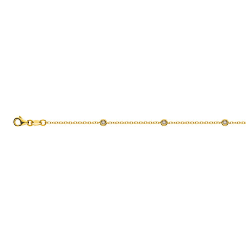 Diamantanhänger Bracelet Gelbgold 750 mit 5 Brillanten H SI 0.14 ct. 19 cm 