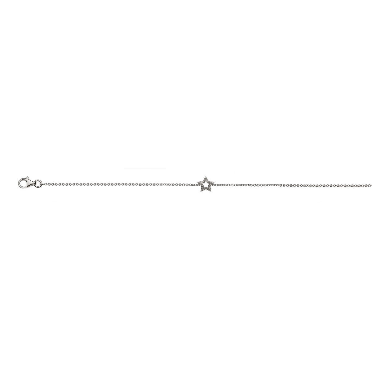Diamantanhänger Bracelet 'Stern' Weissgold 750 mit 20 Brillanten H SI 0.06 ct. 19 cm 