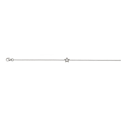 Diamantanhänger Bracelet 'Stern' Weissgold 750 mit 20 Brillanten H SI 0.06 ct. 19 cm 