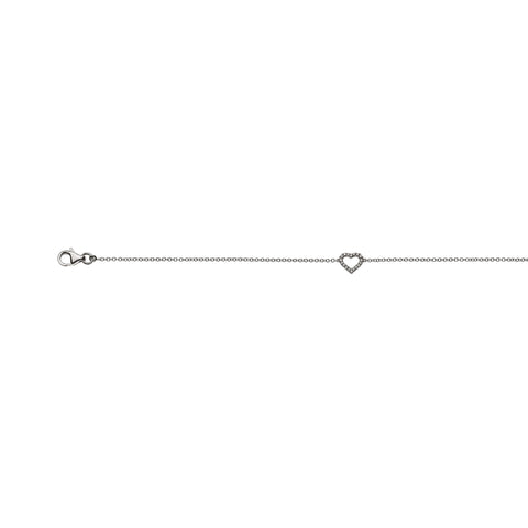 Diamantanhänger Bracelet 'Herz' Weissgold 750 mit 18 Brillanten H SI 0.06 ct. 19 cm 