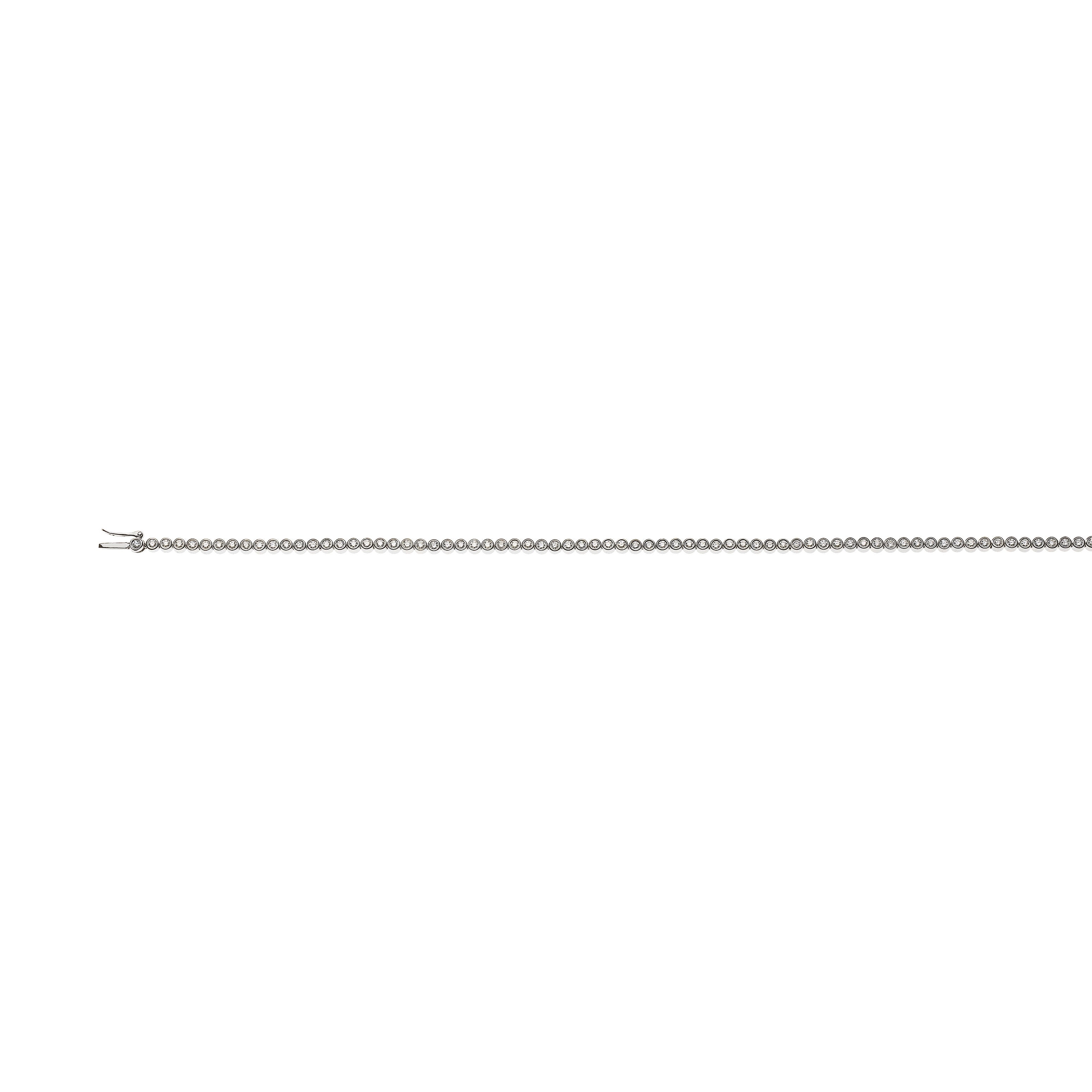 Weissgold 750 Tennis-Collier mit 180 Brillanten, Zargenfassung