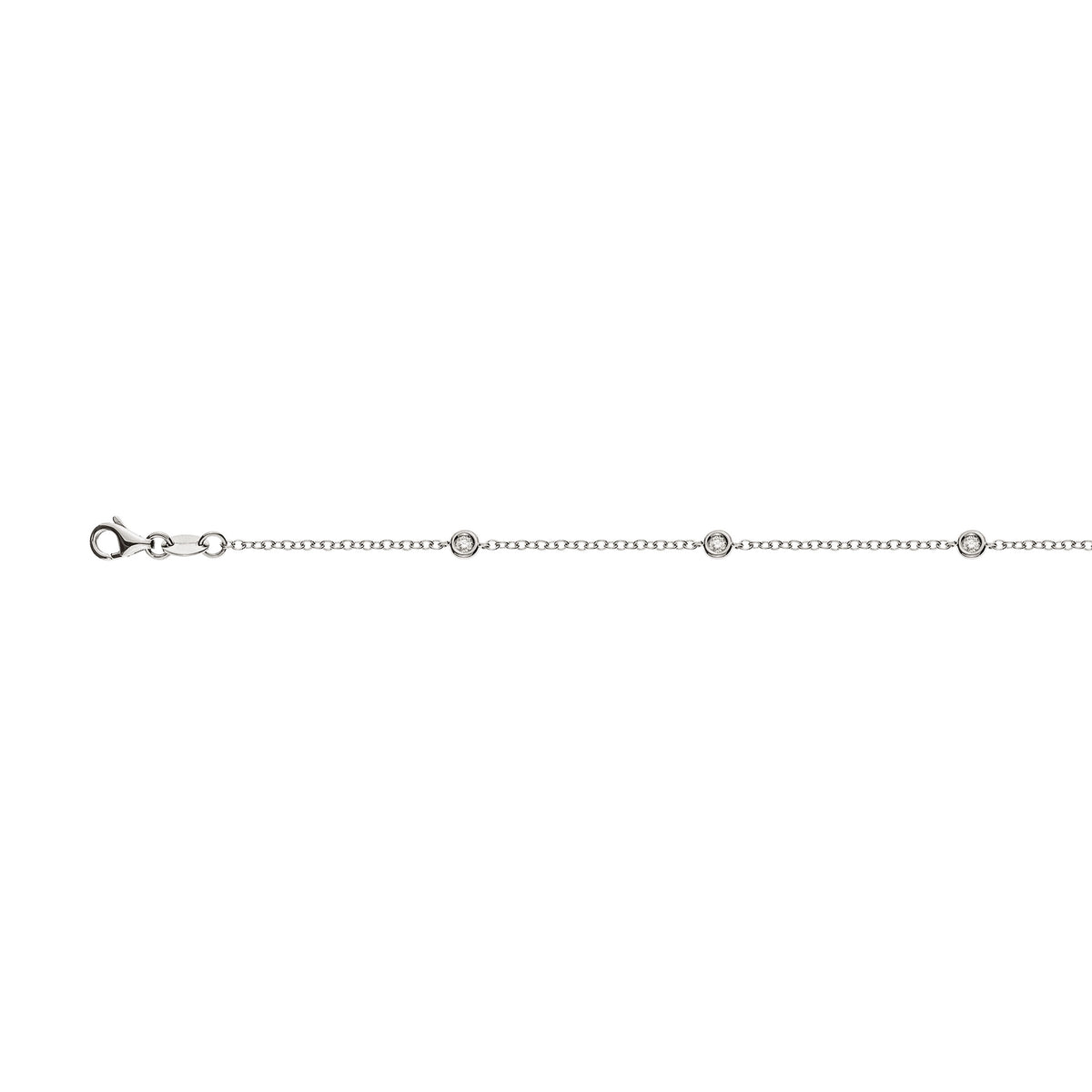 Diamantanhänger Bracelet Weissgold 750 mit 5 Brillanten H SI 0.14 ct. 19 cm 