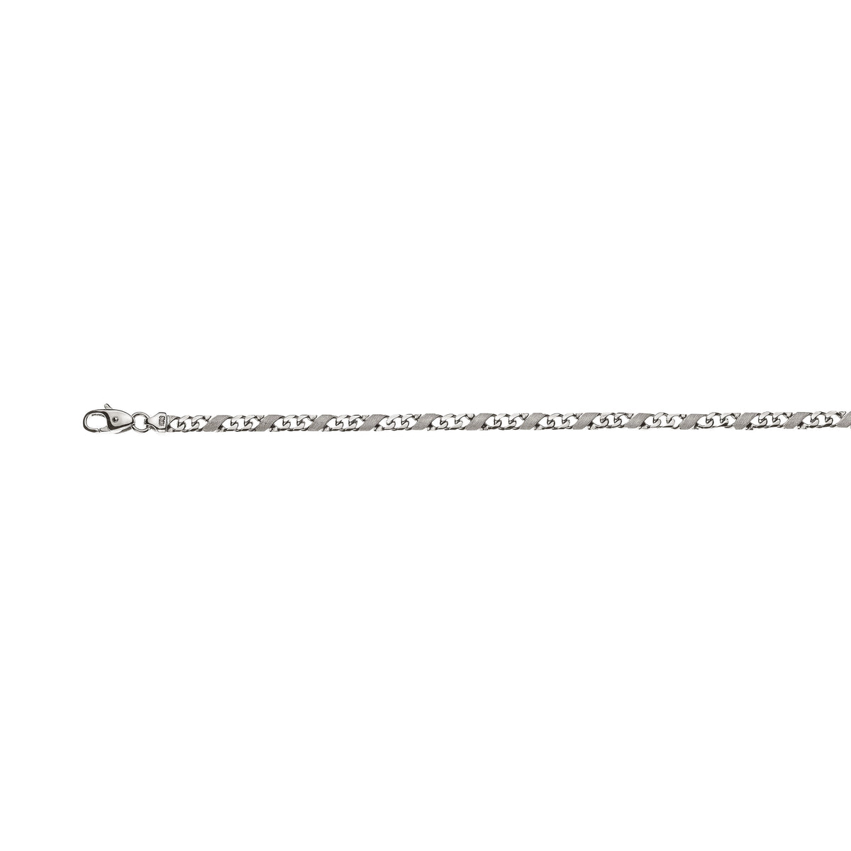 Weissgold 750 Collier Carrera: Poliert/Satiniert, ca. 4,0mm Breite