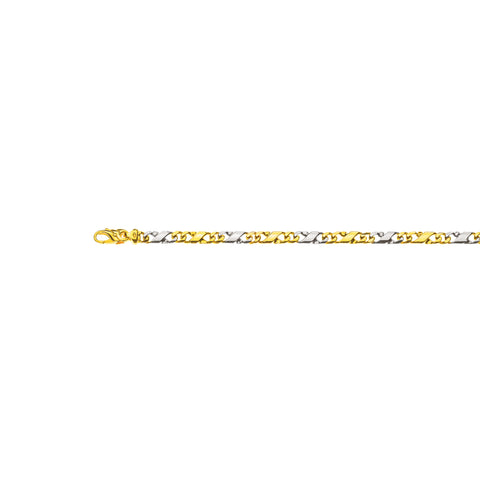 Glänzendes Carrera-Armband aus Zweifarbigem Gold (Gelb/Weissgold) 750, ca. 5.0 mm