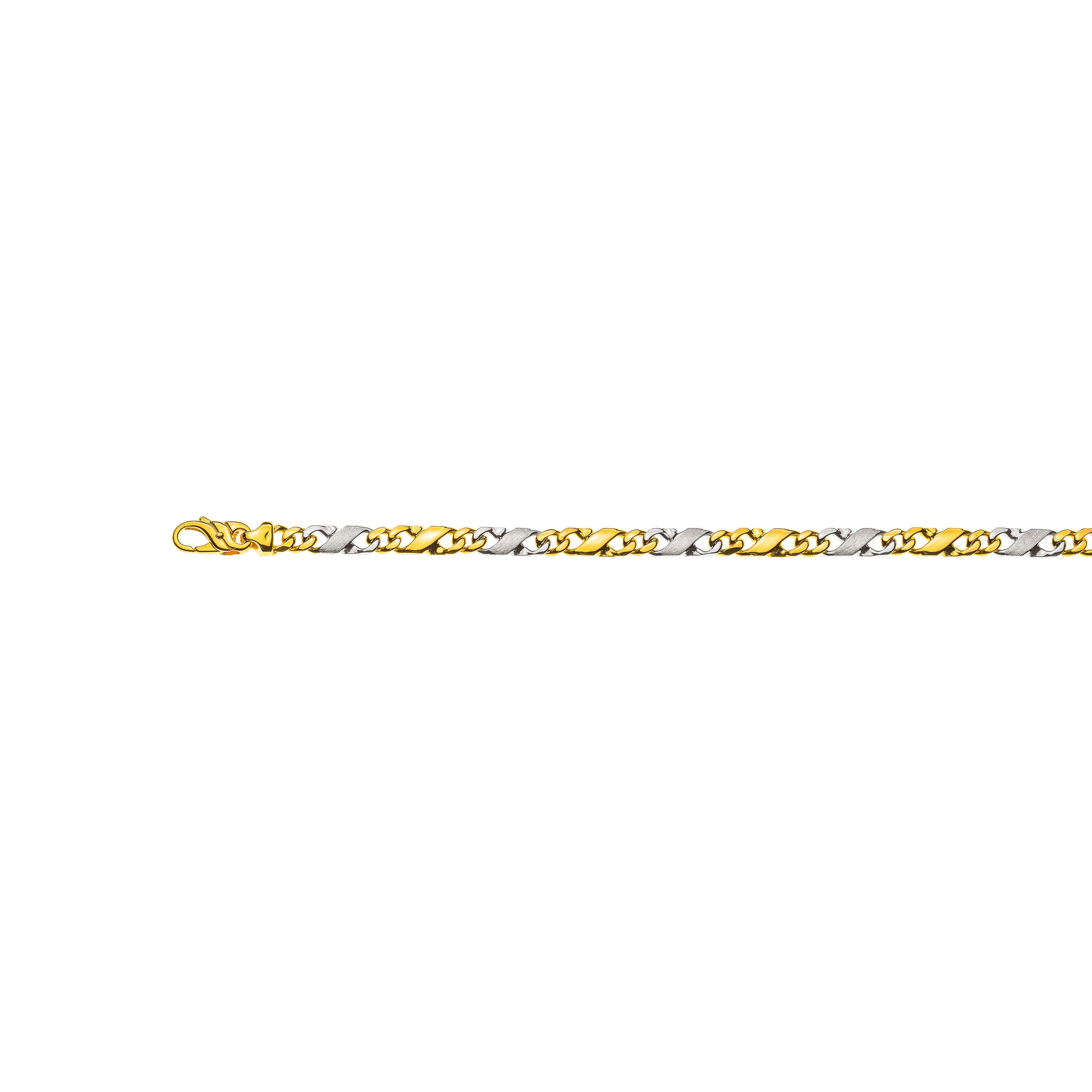 Glänzendes, Poliert / Satiniertes Carrera-Armband Aus Zweifarbigem Gold (Gelb/Weissgold) 750, ca. 5.0mm