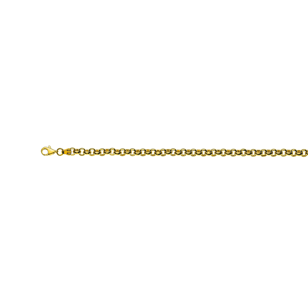 Halbmassives Erbs-Armband aus 750er Gelbgold, ca. 5.0mm dick