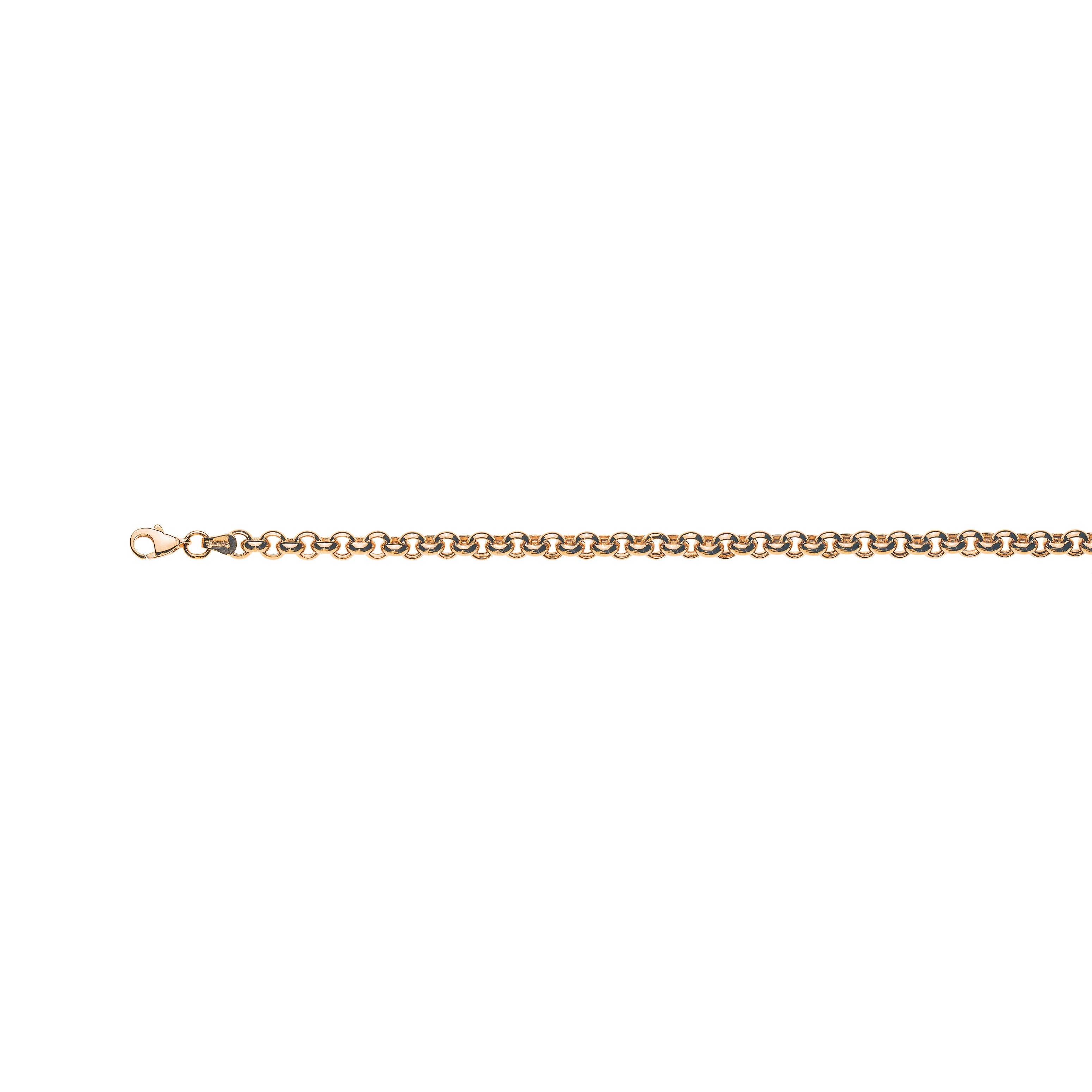 Halbmassives Erbs-Armband aus 750er Rotgold, ca. 5.0mm dick, 19cm