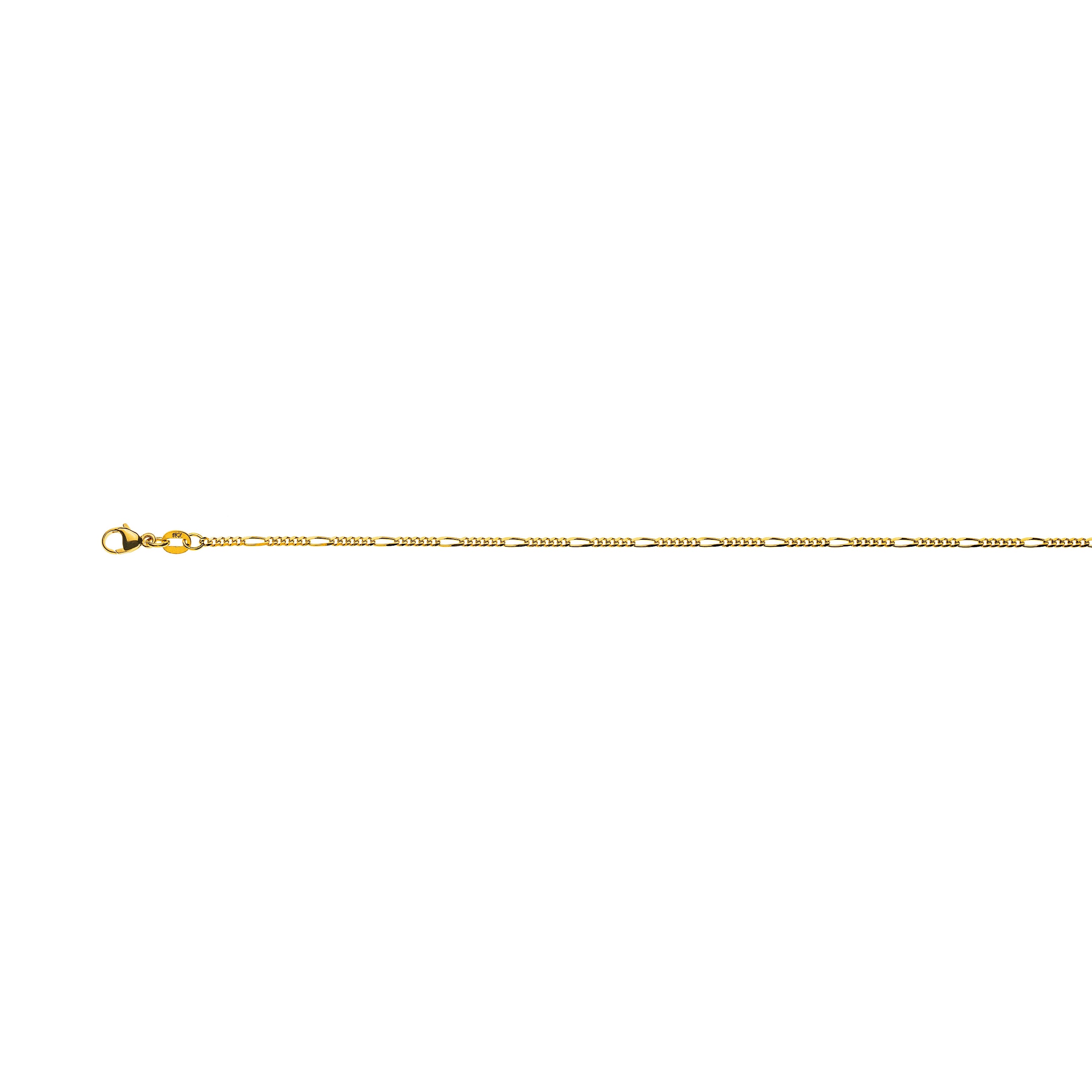 Figaro Armband aus 750er Gelbgold: Elegantes Design mit 5+1 Gliedern, 1.8mm Stärke