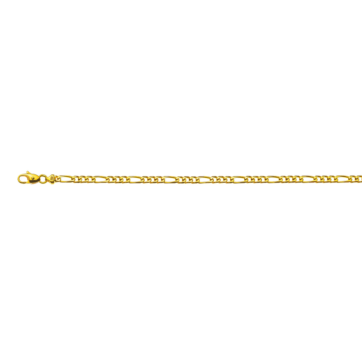 Figaro Armband aus 750er Gelbgold: Elegantes Design mit 3+1 Gliedern, 4.0mm Stärke