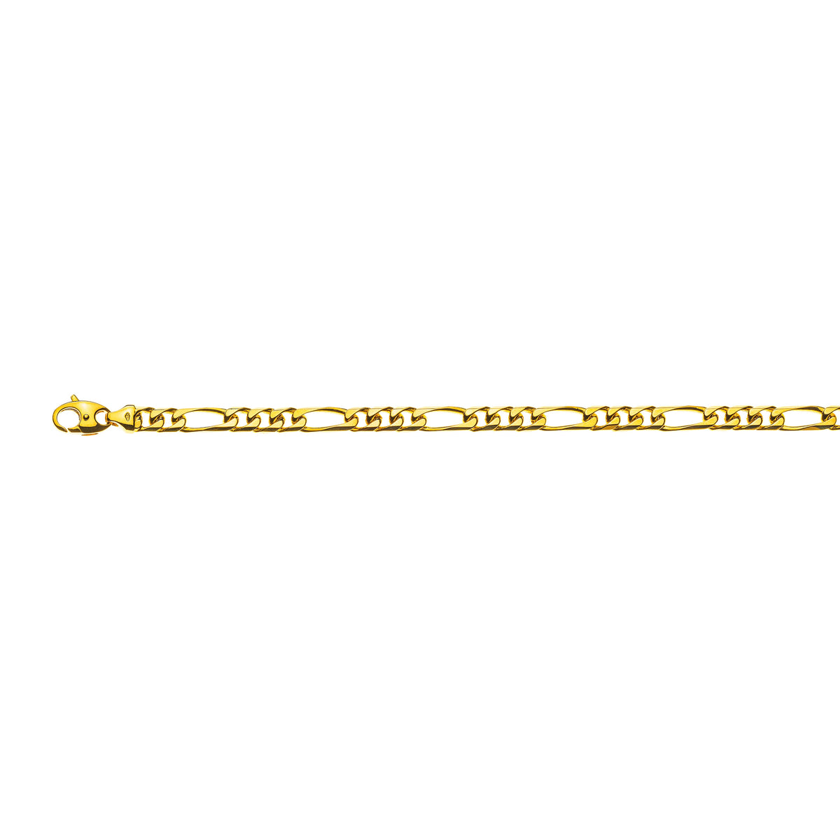Figaro Armband: 8-fach Diamantiertes Design in 750er Gelbgold, 6,0mm Breite