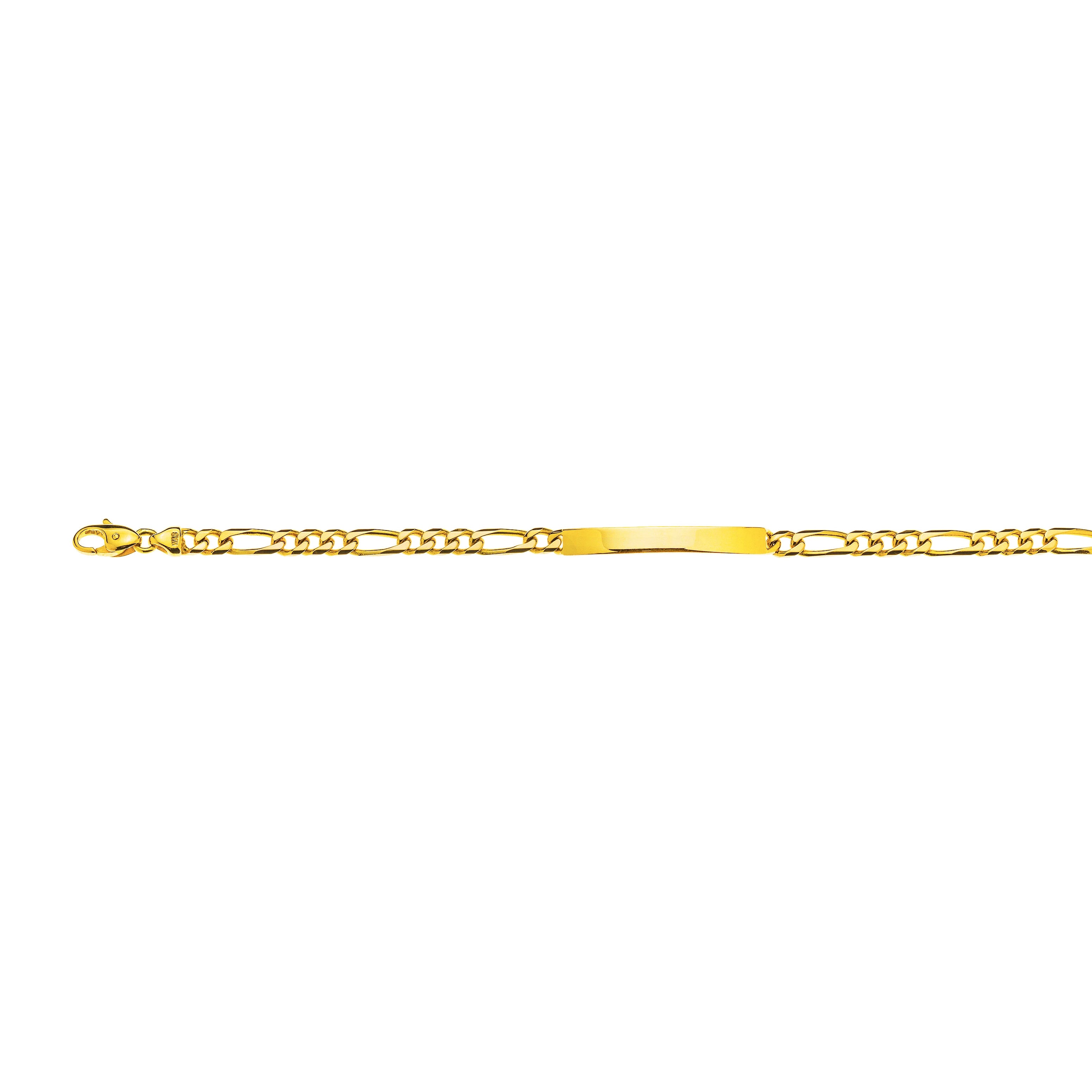Figaro ID-Armband: Stilvoll und Einzigartig in 750er Gelbgold, ca. 4,0 mm Breite