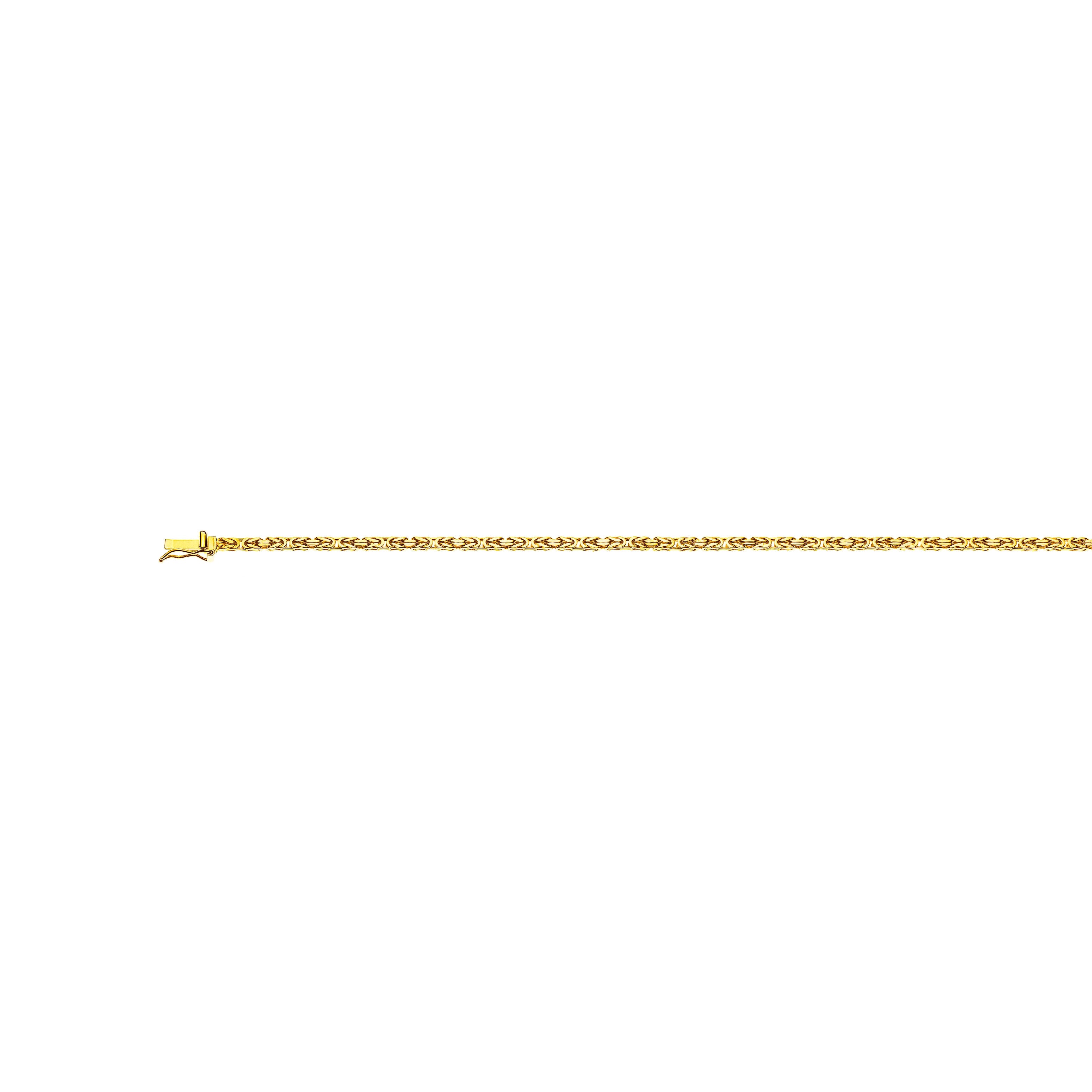 Traditionelles Königsketten-Armband aus 750er Gelbgold: 2.0mm Breite für zeitlose Raffinesse