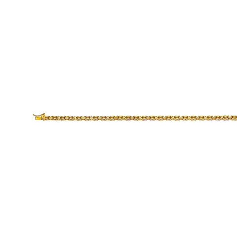 Traditionelles Königsketten-Armband aus 750er Gelbgold: 3.5mm Breite für zeitlose Raffinesse