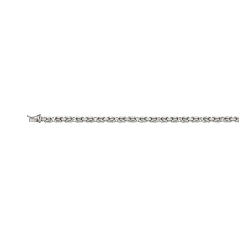 Traditionelles Königsketten-Armband aus 750er Weissgold, 4.0mm Breite