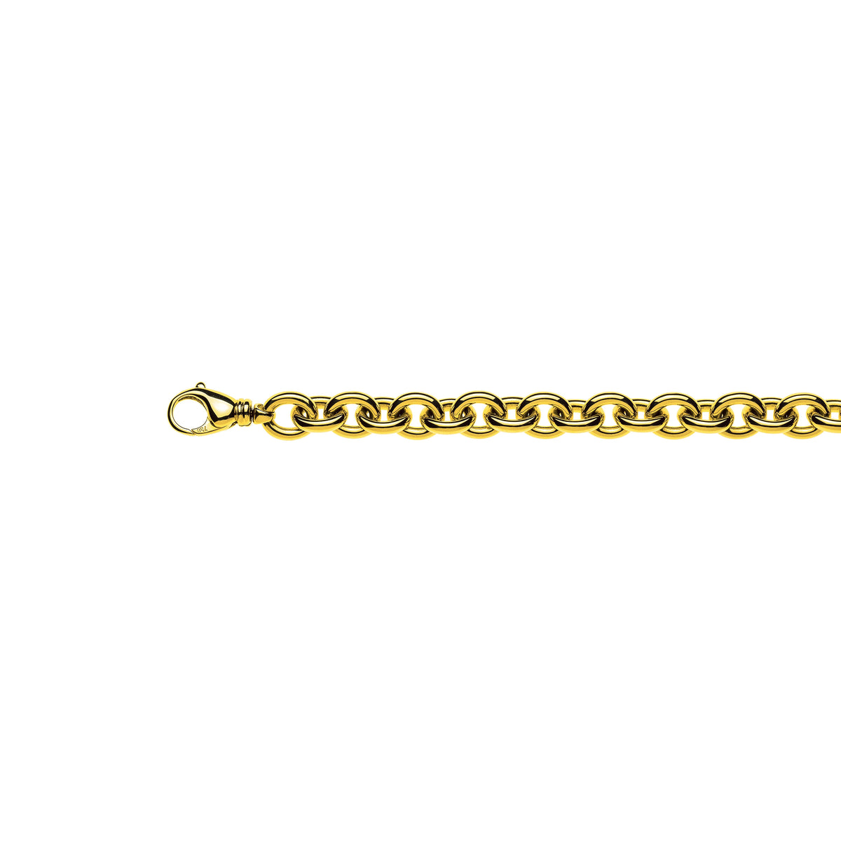 Handgefertigtes Halskette: Ovaler Anker aus Gelbgold 750, 45cm, 11,0mm